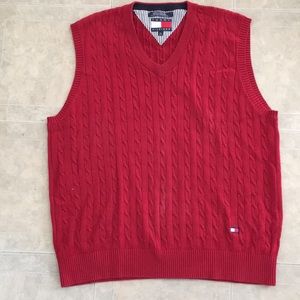 Tommy Hilfiger men’s red vest pullover